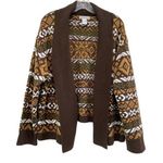 Jessica London Aztec Argyle Open Front Cardigan Sweater Womens Sz 18/20 Western Photo 0