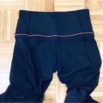 Lululemon Tight Pant Navy Blue with Pink Trims 2 Front Zip Pockets Size 6 Photo 5