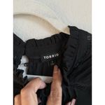 Torrid Georgette Lace Inset Blouse Black Chiffon Short Sleeve Top High Neck 2X Photo 5