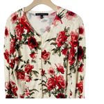 White House | Black Market WHBM Rose Floral Cardigan Photo 3