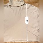 ZARA  Women’s Small Beige Crop Turtleneck Short‎ Sleeve Top Photo 5