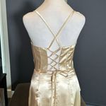 Women’s Full Length Prom Party Dress Criss Cross Straps Leg Slit Size 2 Photo 5