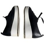 Karl Lagerfeld Black Leather Sneakers Bali Platform Lace Up Womens Size 7.5 Photo 4