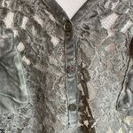 Catherines  Women's Army Green Lace V Neck Blouse Size 1X 18/20W Photo 9