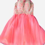 Aspeed Designer Coral Pink Rhinestone Sheer Top Mini Party Dress Prom Hoco forma Photo 1