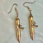 Vintage Bullet Casing Earrings with Swallow Bird Design Photo 7