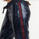 Abercrombie & Fitch  navy sequin joggers side stripe Photo 2