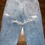 Palm Angels Blue Boyfriend Jeans Distressed Relaxed Fit Photo 8