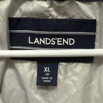 Lands' End Metallic Silver Gray Hooded Puffer Jacket XL Photo 3