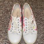 Ecco Womens  Soft Pink Floral Leather Lace Up Sneakers Photo 4