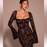 House Of CB ‘Delilah’ Black Long Sleeve Lace Maxi Dress NWOT Size S Photo 3