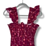 Hill House Ellie The Nap Dress Floral Square Neck Flutter Sleeve Midi Dress Purple Photo 10