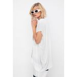 Ozai N Ku Asymmetric Jersey Knit Short Sleeve Off White Black Patch Side Top L Size L Photo 2