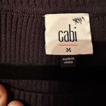 CAbi  Crosstie Pullover Ribbed Knit Top Long Sleeves Black 4288 Women Medium Photo 3