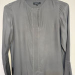 Lafayette 148 NY Gray Blouse Silver Thread Holiday Dressy Casual Date‎ Nite Size M Photo 0