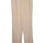 ZARA cream colored gauze crinkle straight leg pants size medium Photo 0