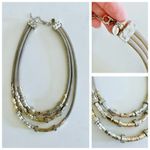 EXPRESS  Triple Strand Beaded Steampunk Gunmetal Chunky Collar Necklace Photo 8