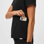 FIGS W20SW1032 Black Inala Slim Scrub Top Size M Photo 3