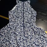 Copper Key Fit & Flare Bare Shoulder Dress Size Small Navy/White EUC Photo 4