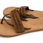 Volcom  Women's Brown Leather Braided Thong Sandals Size 7 Photo 3