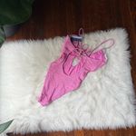 Isabella Rose Pink Smocked One Piece Strappy Swimsuit NWT Size M Photo 2