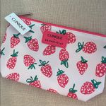 Clinique Strawberry Print Cosmetic Bag  New White and Pink Photo 7