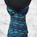 XOXO Blue,Black & Purple night slip-on dress size M Photo 0