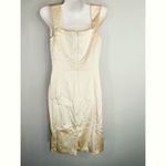 Jax Cream Satin Midi Cocktail Dress‎ Women's Size 4 Party Elegant Formal Photo 3