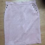 Liz Claiborne  Faux Suede Pale Pink Salmon Studded Detail Knee Length Skirt Size 12 Photo 0