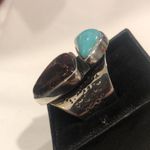 Krass&co JAY KING Desert Rose Trading Turquoise Amber Sterling Silver Ring 8-3/4 Photo 15