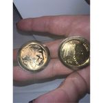 Head Vintage Faux Gold Tone Indian  Coin Clip Earrings Photo 1