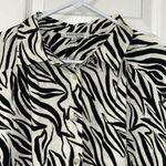 Rose + Olive  Black & White Zebra Print Button Down Shirt(Size Large) Photo 6