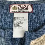 Tiara International TIARA Vintage Patchwork Enbroidery Full Zip Cardigan Sz M Blue Retro Cottage Y2K Photo 9