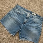 AG Adriano Goldschmied  | Medium Wash Distressed Hem Becke Relaxed Slim Short Photo 1