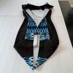 Calvin Klein  Blue Black Geo Scuba Knit Sleeveless Stretch‎ Sheath Dress Size 4 Photo 5