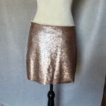 Badgley Mischka Mark + James by Rose Gold Sequin Mini Skirt size S Luxury Photo 1
