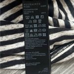 ALLSAINTS  Black Cream Striped Boat Neck Dolman Long Sleeve Semi Sheer Top Size M Photo 5