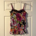 BCX  Brown Vibrant Floral Tank Top Small Photo 4