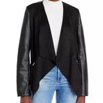 AQUA brand by Bloomingdale’s faux leather drape front jacket size medium Photo 0