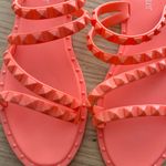 Olivia Miller  Studded Jelly Slide Sandals Coral Pink Slip On 8 Photo 7