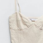 ZARA Beige Denim Midi Dress Photo 2