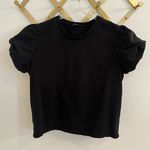 ZARA  Black Tiered Puff Sleeve Tee Small Photo 1