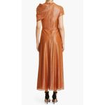 Lela Rose Shimmer Asymmetric Drape Detail Silk Blend Tulle Dress 6 Orange Photo 8