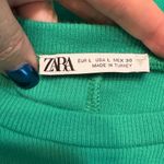 ZARA  Vibrant Green Mini Dress with Ruffle Sleeves size L. Photo 4