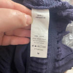 Pookie & Sebastian Smocked Bell Sleeve Top in Navy Photo 11