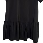 ZARA  Baby Doll Oversized Boxy Short Sleeve Pleated Mini Shirt Dress L Black Photo 7