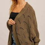 VICI PRESLEY SCALLOPED EDGE POINTELLE KNIT CARDIGAN Photo 1