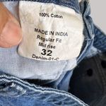 Dressberry Distressed Women's Cotton Denim Shorts 32 W/ Frayed Hem & Pockets Blue Photo 11