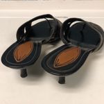 Cole Haan  black sandals with tan stitching womens size 8.5 kitten heels "ARUBA" Photo 3