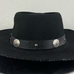 ROCKMOUNT RANCH WEAR Black Felt Wool Silver Concho Edgy Western Cowboy Hat Photo 3